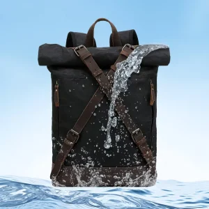 Vintage Men’s Outdoor Large Travel Waterproof Canvas Casual Sports Backpack for Men School Bag