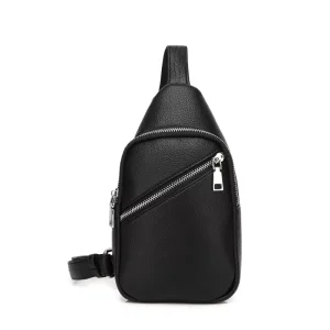 Vintage Men’s Single Shoulder Bag Outdoor Single Briefcase PU Leather Sling Chest Bag