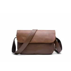 Vintage Mens Small PU Faux Leather Cross Body Satchel Casual Messenger Shoulder Bag for Men All Seasons