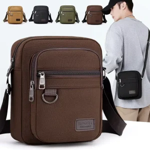 Vintage Minimalist Men’s Casual Fashion Canvas Shoulder Crossbody Messenger Bag Bolsas Masculinas Bandolera De Hombre