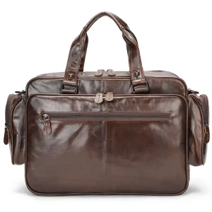 Vintage Multifunctional Men’s Genuine Leather Briefcase Luxury Style Handbag/Bolso Masculina with Laptop Compartment
