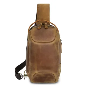 Vintage Outdoor Men Strap Pack Leather Bag Fashion Sling Shoulder Men’s Chest Bags Waterproof