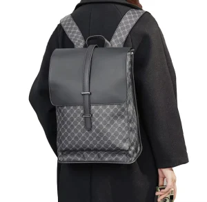Vintage PU Leather Unisex Men’s Backpack Custom Logo Waterproof Anti Theft Laptop Bag Polyester Travel Business Daily