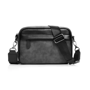 Vintage PU Shoulder Bag Matte Leather Personal Fashion Sling Bags Men’s Street Travel Crossbody Bag