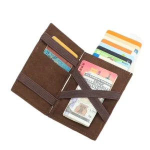Vintage RFID Card Holder for AirTag Men Genuine Cow Leather Purses Wallet Male Money Pocket