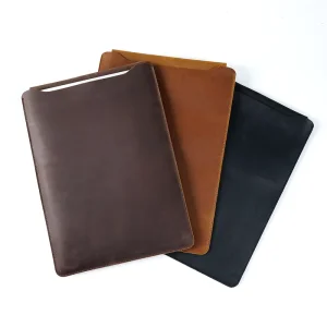 Vintage Simple Crazy Horse Leather Full Grain Bag Laptop Holder Sleeve Genuine Full Grain Leather Laptop Bag Case For Macbook