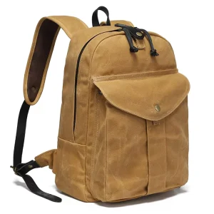 Vintage Style Men’s Canvas Backpack Waterproof RFID Protection Zipper Large Laptop Capacity for School Outdoor Activities