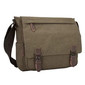 Vintage Summer Cotton Canvas Custom Print Durable Anti-Theft Side Sling Cross Body Travel Shoulder Messenger Bag for