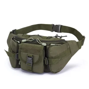 Vintage Tactical Waist Bag Zipper Men’s Hip Sling Fanny Pack for Camping Hunting Water Bottle Holster Phone Pouch Bum Holder