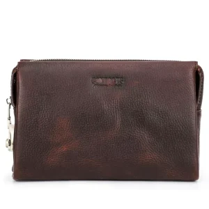 Vintage Top Grain Cowhide Men’s Genuine Leather Handbag High Quality Wallet Zipper Closure Anti Theft Ample Capacity Polyester
