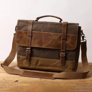 Vintage Waterproof Durable Cross Body Messenger Bag New Design Men Waxed Canvas Laptop Sling