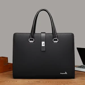 Vintage Waterproof Men’s PU Leather Briefcases Business Computer Bags Large Capacity Document Bags Hard Case