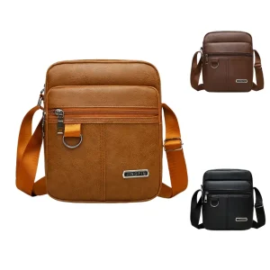 Vintage Waterproof Messenger Bag Custom Logo Card Holder Male Outdoor Casual Hiking Crossbody Bag Pu