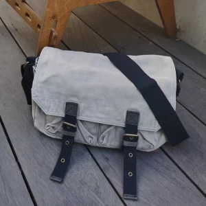 Virginland Casual Men’s Vintage 16oz Washed Canvas Crossbody Messenger Bags Metal Zipper Closure Fashion Style