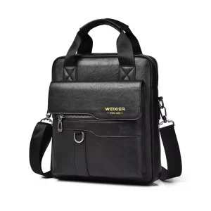 WEIXIER Men Bag Leather Briefcase Handbag Backpack Single Shoulder Crossbody Bag PU Business Youth Vertical Boy Shoulder Bag