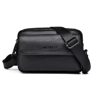 WEIXIER Men’s Crossbody Shoulder Bag Multi function Men Handbag Large Capacity Pu Leather Men Messenger Bags
