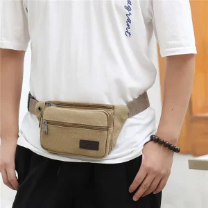 Waist Bag Large Capacity Men’s Canvas Cross Chest Bag Outdoor Sports Bags