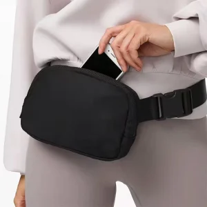 Waist Bag Nylon Box Shape Waterproof Zipper Closure Crossbody Chest Bag Outdoor Sports Running Portable Unisex