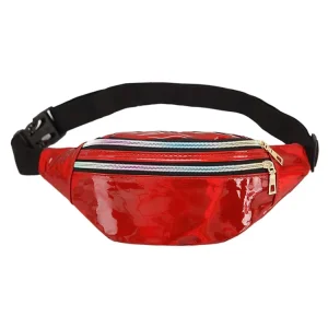 Waist Bag for Men Custom Laser Reflective Zipper Bum Bag Crossbody Durable Zipper Large Capacity