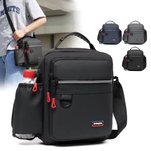 Water Repellent Business Messenger Bag for Men High End Large Capacity Multi Pocket Crossbody Shoulder Bag