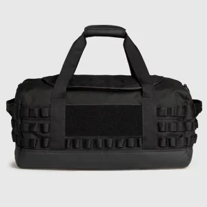 Water Resistant Custom Tactical Duffle Barrel Bag 45L with Zipper Closure Polyester Material Letter Pattern for Men’s Gym Use