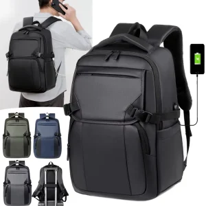 Water Resistant Membrane Large Capacity 45CM Business Casual Backpack Men USB Charging Travel Laptop Bag