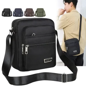 Water-resistant Oxford Cloth Chest Bag Men’s Versatile Commuter Vertical Large Capacity Lightweight Simple Casual Business Bag