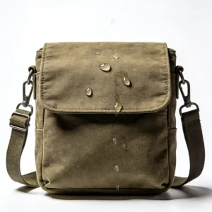 Water resistant Vintage Waxed Canvas Crossbody Bag Men’s Waterproof Messenger Shoulder Bag Heavy Duty Outdoor Travel Waxed Bag
