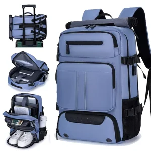 Waterproof 15.6 Inch Travel Laptop Backpack Large Capacity Shoe Compartment with USB Charging Port