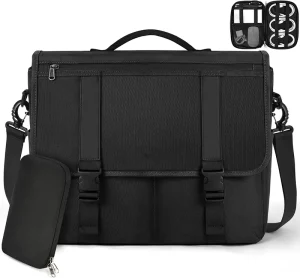 Waterproof 1680D Fabric Laptop Messenger Briefcase Large Satchel Shoulder Bag with Computer Interlayer for Travel Business