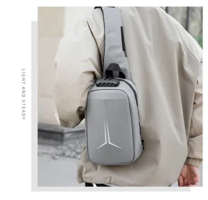 Waterproof Anti Theft Hard Case Chest Bag with Lock Mini Men Crossbody Bag
