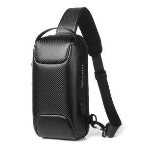 Waterproof Anti-Theft Large Main Capacity Business Chest Bag Men Single Shoulder PVC Bag
