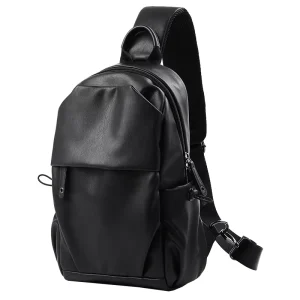 Waterproof Anti Theft PU Leather Chest Bags for Men Crossbody Sling Bags