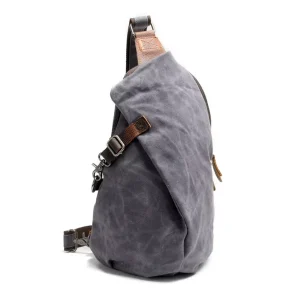 Waterproof Batik Canvas Backpack Vintage Chest Bag Men’s Canvas Shoulder Bag Casual Dumpling Backpacks Chest Bag