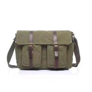 Waterproof Camera Shoulder Laptop Bag Vintage Custom Logo Canvas Adjustable Strap Men’s Messenger Bag