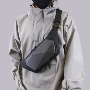 Waterproof Chest Bag for Men Anti theft Sling Bag for Travel Nylon Crossbody Bag for Male Hard Shell
