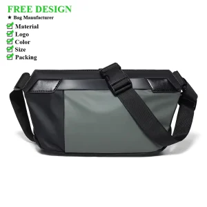 Waterproof Crossbody Bag with Leather Coating Stylish Men’s Chest Bag Portable Shoulder Bag