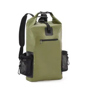 Waterproof Durable Men’s Reflective Stripe Backpacks 500D PVC Dry Bag Backpack Black Travel Bag
