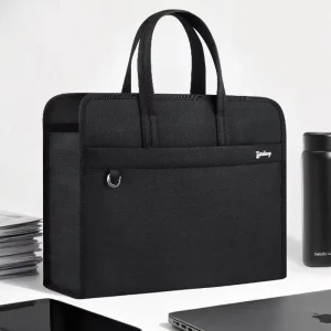 Waterproof Eco friendly Durable Portable Document Bag Handle Custom Logo Briefcase File Notebook Carry Zipper Pouch Business