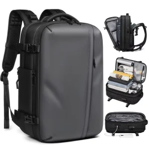 Waterproof Expandable Laptop Backpack for Men with One-Click Vacuum Compression TSA Lock USB Port Fits 17 Laptop Men’s Bag