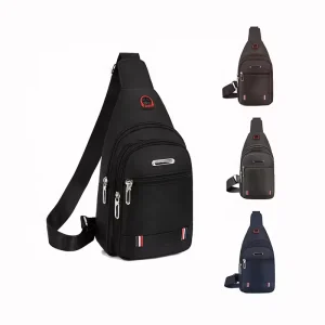 Waterproof Headphone Jack Chest Bag Men’s Lightweight Mobile Phone Shoulder Bag Chest Sling Bag Shoulder