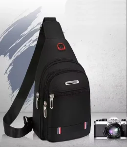 Waterproof Headphone Jack Chest Bag Men’s Lightweight Mobile Phone Shoulder Bag Chest Sling Bag Shoulder