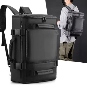 Waterproof Laptop Backpack Men’s Multi-Functional Crossbody Shoulder Durable Nylon Students Bag
