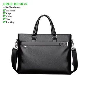 Waterproof Lawyer Handbags Crossbody Shoulder Travel Business Laptop Bag PU Leather Briefcase Bags for Men