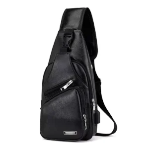 Waterproof Leisure Leather Single Shoulder Bag Men Chest Bag