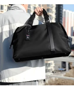 Waterproof Lightweight Eco-Friendly Polyester Travel Cloth Bag Men’s Casual Short Trip Weekender Carry-on Single-shoulder