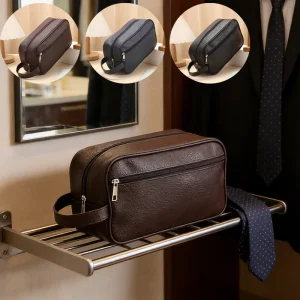 Waterproof Makeup Bag Travel Toiletry Cosmetic Maletin De Maquillaje Leather Toilet Bag with Logo Large Men’s Wash Bag BV01