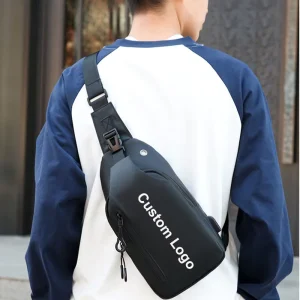 Waterproof Men’s Chest Bag Slim Business Sling Bag Travel Crossbody Shoulder Bag Custom Logo Outdoor Casual Fanny Pack