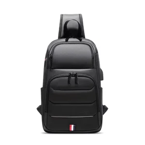 Waterproof Men’s Chest Bag USB Crossbody Sling Bag Casual Sport Messenger Bag Normcore Minimalist Style All Seasons