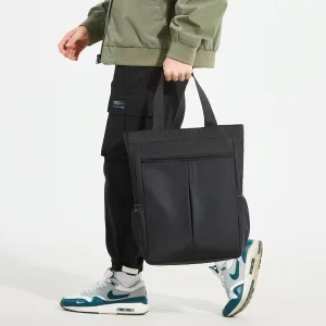 Waterproof Men’s Tote Bag Laptop A4 Shoulder Bag Nylon Messenger Bag Crossbody Purse for Business Travel Work Outdoor